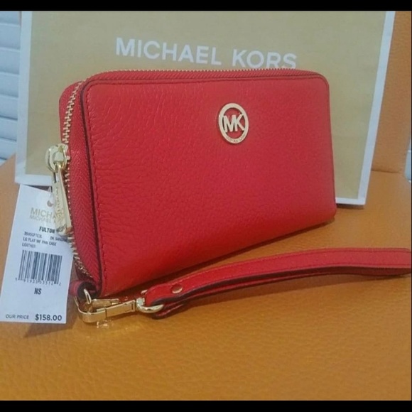 Michael Kors wallet iPhone large Red New - Picture 2 of 8